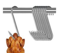 Ztolbriy Lot de 30 crochets de boucher en acier inoxydable - 180 mm - Grands crochets viande pour fumage à chaud et à froid - Idéaux pour poulet, côtes, chasse et fumoir