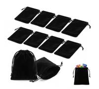 Ztolbriy Pochette Bijoux Lot de 10 en Daim Microfibre avec Cordon - 7x9 cm, Petit Sac Cadeau pour Bagues, Mariages et Fêtes