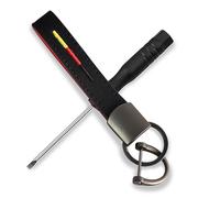 Ztolbriy Porte-clés Cuir pour Voiture avec Drapeau - Fermoir de Sécurité pour Clés | 13x2cm Compact | Cuir Suédé & Alliage Zinc