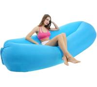 ZTOONE Chaise Longue Gonflable avec Sac de Transport, hamac Gonflable pour la Natation, Le Camping, la Plage, la randonnée, Le Parc, Le Jardin, la Piscine, Les Pique-niques (Bleu)