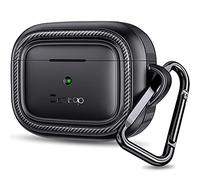 ZtotopCase Coque de Protection Rigide pour AirPods 3 2021, résistante aux Chocs, Chargement sans Fil, Coque Durable avec Coque Lisse, Porte-clés LED Visible pour AirPods Pro 2 - Noir