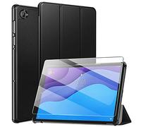 ZtotopCase Coque + Verre Trempé pour Lenovo Tab M10 HD (2ème génération) TB-X306X/TB-X306F, Etui Housse de Protection Pratique Elégant pour Lenovo Tab M10 HD 10.1 2nd gen 2020, Noir