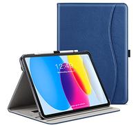 ZtotopCases Coque pour iPad 10ème Génération, Modèle 2022 10,9 Pouces, Housse en Cuir Premium avec Réveil/Sommeil Automatique, Étui avec Support Intelligent Multi-Angle, Bleu Marine