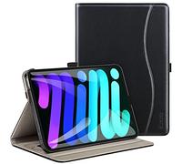 ZtotopCases Coque pour iPad Mini 6 2021 8.3 Pouces, Étui Folio Business en Cuir PU Premium pour iPad Mini 6ème Génération 2021 avec Réveil/Veille Automatique, Poche à Dossier, Noir