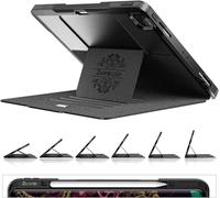 ZtotopCases Coque pour iPad Pro 12,9 Pouces 4eme Gén 2020/3eme Gén 2018, Protection avec 6 Angles de visualisation, supporte iPad Pencil 2e génération, Fonction de Veille/Éveil Automatique, Noir