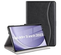 ZtotopCases Coque pour Samsung Galaxy Tab A9+ 2023 (SM-X210/SM-X216/SM-X218), Housse en Cuir PU de Qualité Supérieure avec Fente pour Carte, Réveil/Veille Auto pour Galaxy Tab A9+, Noir