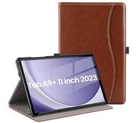 ZtotopCases Coque pour Samsung Galaxy Tab A9+ 2023 (SM-X210/SM-X216/SM-X218), Housse en Cuir PU de Qualité Supérieure avec Fente pour Carte, Réveil/Veille Auto pour Galaxy Tab A9+, Marron
