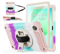 ZtotopCases Coque pour Samsung Galaxy Tab A9+/A11+ 11 Pouces 2023/2025, Protection Écran+Sangle Main Rotative 360°, Support & Sangle Épaule, Compatible avec Galaxy Tab A11 Plus / A9 Plus, Arc-en-Ciel