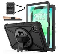 ZtotopCases Coque pour Samsung Galaxy Tab A9+ / A11+ 11 Pouces 2023/2025, Protection Écran + Sangle Main Rotative 360°, Support & Sangle Épaule, Compatible avec Galaxy Tab A11 Plus / A9 Plus, Noir