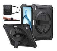 ZtotopCases Étui antichoc pour iPad Air 11" (M3 2025/M2 2024), iPad Air 6e génération - Résistant aux chocs - Coque Air 5e/4e génération pour 10,9" avec support rotatif à 360° - Dragonne / bandoulière