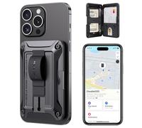 ZtotopCases Porte-cartes compatible avec portefeuille MagSafe, compatible avec Find My, portefeuille magnétique pour iPhone 16/15/14/13/12, noir profond, Moderne