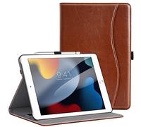 Ztotops Étui Fin et Pliable en Cuir synthétique avec Fonction Veille/réveil Automatique, Plusieurs Angles de Vue pour iPad 7(^>e<^) génération 10,2" 2019, Marron