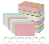 Ztowoto 300 Pièces Blanc Flash Cards avec 6 Anneaux de Reliure,6 Couleurs Perforées Fiche De Revision 8.2 x 5.4 cm, Cartes d’index pour l’École/Bureau/la prise de notes/l’apprentissage des langues