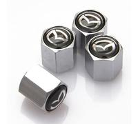 ztpato 4 Pièces Capuchon de Valve Auto,pour Mazda CX4 CX5 CX8 ATENZA MX5 RF M3 Bouchons de Tige de Valve Pneu Roue Pneu Anti-poussière Décoration Accessoires,B-Silver