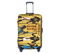 ZTPOWQA Ancient Egypt Tribe Series Housse de bagage décorative avec fermeture éclair dissimulée Anti-rayures et anti-poussière, blanc, L