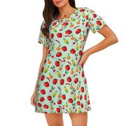 ZTPOWQA Belle robe de pyjama légère à imprimé de papillons, silhouette élégante, chemise de nuit personnelle, cadeau idéal, Noir , S
