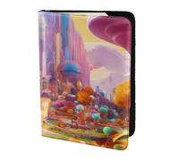 ZTPOWQA Candy Land Étui portefeuille en cuir pour homme et femme, Noir , Taille unique