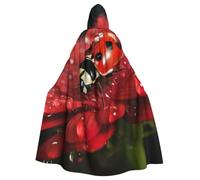 ZTPOWQA Cape à capuche avec imprimé coccinelle pour Halloween Cosplay | Jeu de rôle - Costumes de scène - Carnavals - Sorcière - Vampire - Fantôme effrayant