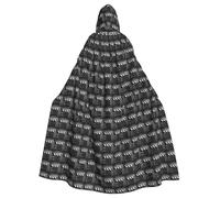 ZTPOWQA Cape à capuche classique unisexe avec imprimé noir pour cosplay, carnaval, bal masqué, festivals, fêtes à thème