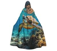 ZTPOWQA Cape à capuche Lord Howe Island pour adulte - Imprimé tortue de mer - Pour cosplay, carnaval, bal masqué, festival