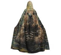 ZTPOWQA Cape à capuche pour adulte avec imprimé castor pour cosplay, carnaval, bal masqué, festival, cape saisonnière