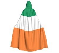 ZTPOWQA Cape de sorcière à capuche pour adulte Motif drapeau irlandais 190 | Costume cape unisexe pour cosplay, magicien, festival, Renaissance