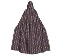 ZTPOWQA Cape de sorcière à capuche pour adulte Motif extraterrestre vert | Costume cape unisexe pour cosplay, magicien, festival, Renaissance