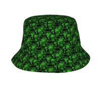 ZTPOWQA Chapeau bob à large bord imprimé feuilles St Patrick Chapeau de pêche pour l'extérieur Chapeau de protection pour w nd escapade Noir