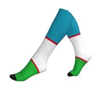ZTPOWQA Chaussettes de course à pied avec drapeau de la République d'Ouzbékistan pour homme et femme Chaussettes athlétiques pour athlètes et longs vols, 1 noir, Taille unique