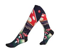 ZTPOWQA Chaussettes de course à pied pour homme et femme Motif champignons magiques Pour athlètes et longs vols, 2 Noir-2, Taille unique
