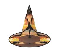 ZTPOWQA Coco Beach Sunset Hamac imprimé chapeau de saison unisexe pour carnaval fête Cosplay Cosplay Couvre-chef festif