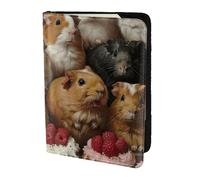 ZTPOWQA Étui portefeuille en cuir avec imprimé cochons d'Inde et cupcakes pour homme et femme, Noir , Taille unique