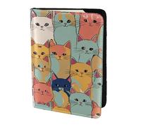 ZTPOWQA Étui portefeuille en cuir avec motif chats mignons dans une variété de couleurs pour homme et femme, Noir , Taille unique