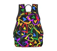 ZTPOWQA Gay Pride Sac à dos léger et polyvalent avec imprimé arc-en-ciel résistant à l'eau Unisexe Sac à dos de voyage pour tous les jours
