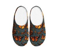 ZTPOWQA Heaps of Orange Monarque Papillons Imprimés Pantoufles Pratiques Anti-boulochage Lavable Femme Homme Semelle TPR Chaussures Intérieur Extérieur
