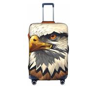 ZTPOWQA Housse de bagage décorative avec fermeture éclair dissimulée - Anti-rayures et anti-poussière - Motif aigle volant, blanc, XL