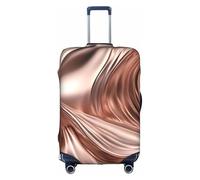 ZTPOWQA Housse de bagage décorative avec fermeture éclair dissimulée - Anti-rayures et anti-poussière - Motif vagues - Or rose, blanc, S