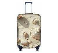 ZTPOWQA Housse de bagage décorative avec fermeture éclair dissimulée - Anti-rayures et anti-poussière - Motif coquillages sable, blanc, XL