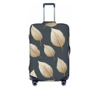 ZTPOWQA Housse de protection de bagage lavable avec motif feuilles mignonnes et anti-rayures, Noir , L