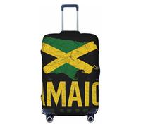 ZTPOWQA Housse de protection lavable pour valise de voyage élastique anti-rayures Motif carte de la Jamaïque, Noir , L