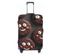 ZTPOWQA Housse de protection lavable pour valise, motif biscuit et chocolat, protection de bagages, élastique, anti-rayures, Noir , L