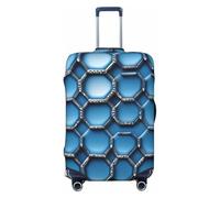 ZTPOWQA Housse de protection lavable pour valise, motif hexagones bleus et diamants, Noir , XL