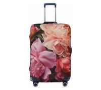 ZTPOWQA Housse de protection pour valise de jardin, motif pivoine, lavable, élastique, anti-rayures, Noir , XL