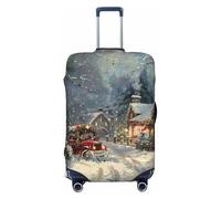 ZTPOWQA Housse de protection pour valise de voyage lavable avec imprimé de Noël élastique anti-rayures, Noir , L
