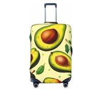 ZTPOWQA Housse de protection pour valise lavable avec motif avocat et fruits - Élastique - Anti-rayures, Noir , L