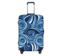 ZTPOWQA Housse de protection pour valise, lavable, motif abstrait, bleu, élastique et anti-rayures, Noir , L