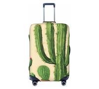 ZTPOWQA Housse de protection pour valise lavable motif cactus vert - Protection de voyage élastique anti-rayures, Noir , L