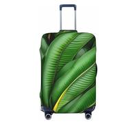 ZTPOWQA Housse de protection pour valise lavable motif feuille de bananier vert élastique anti-rayures, Noir , XL