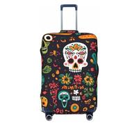 ZTPOWQA Housse de protection pour valise, lavable, motif tête de mort, élastique et anti-rayures, Noir , S