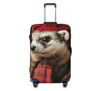 ZTPOWQA Housse de protection pour valise, motif furets, lavable, élastique, anti-rayures, Noir , L